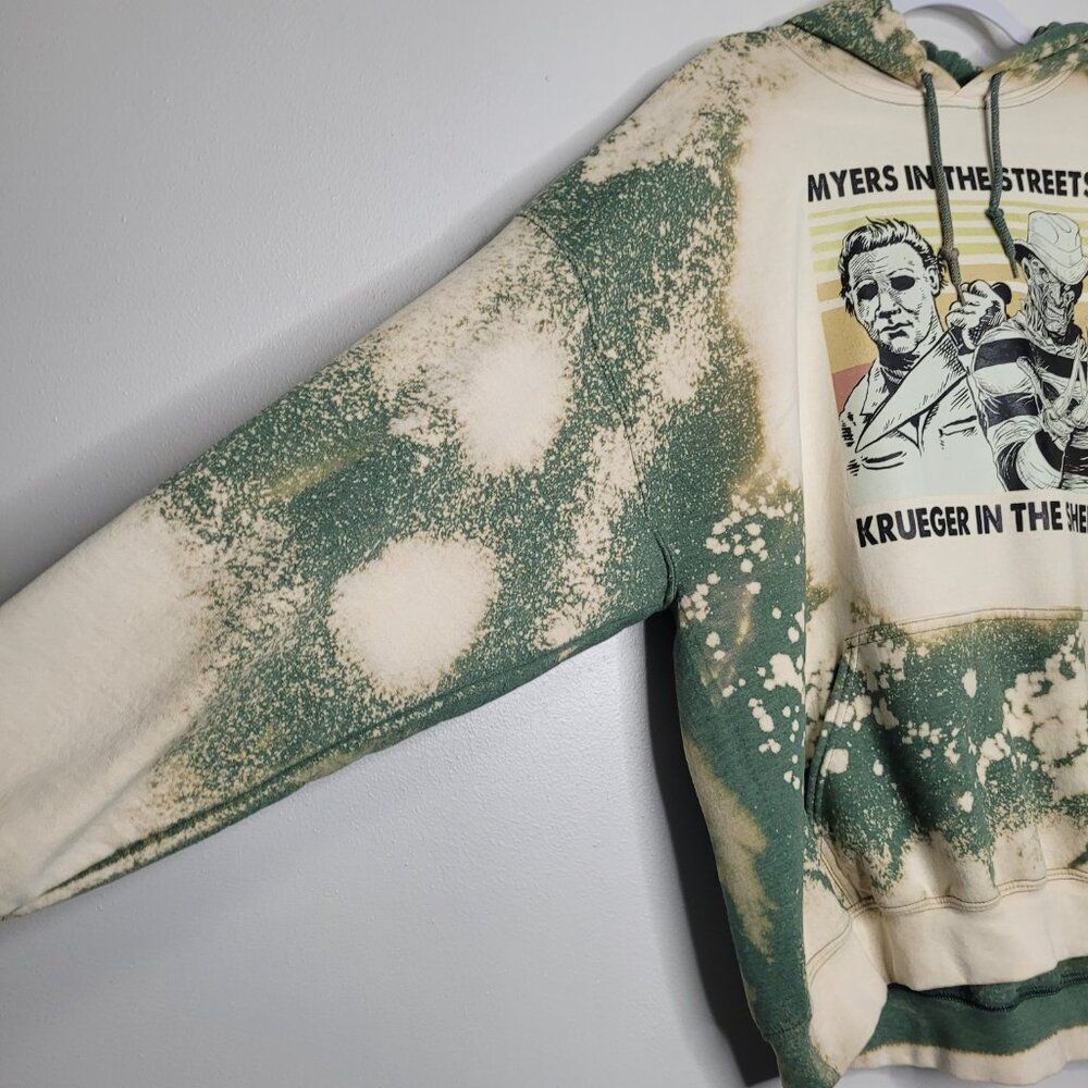 Freddy Krueger Michael Myers horror comedy bleach splatter grunge hoodie 2x - Picture 2 of 7